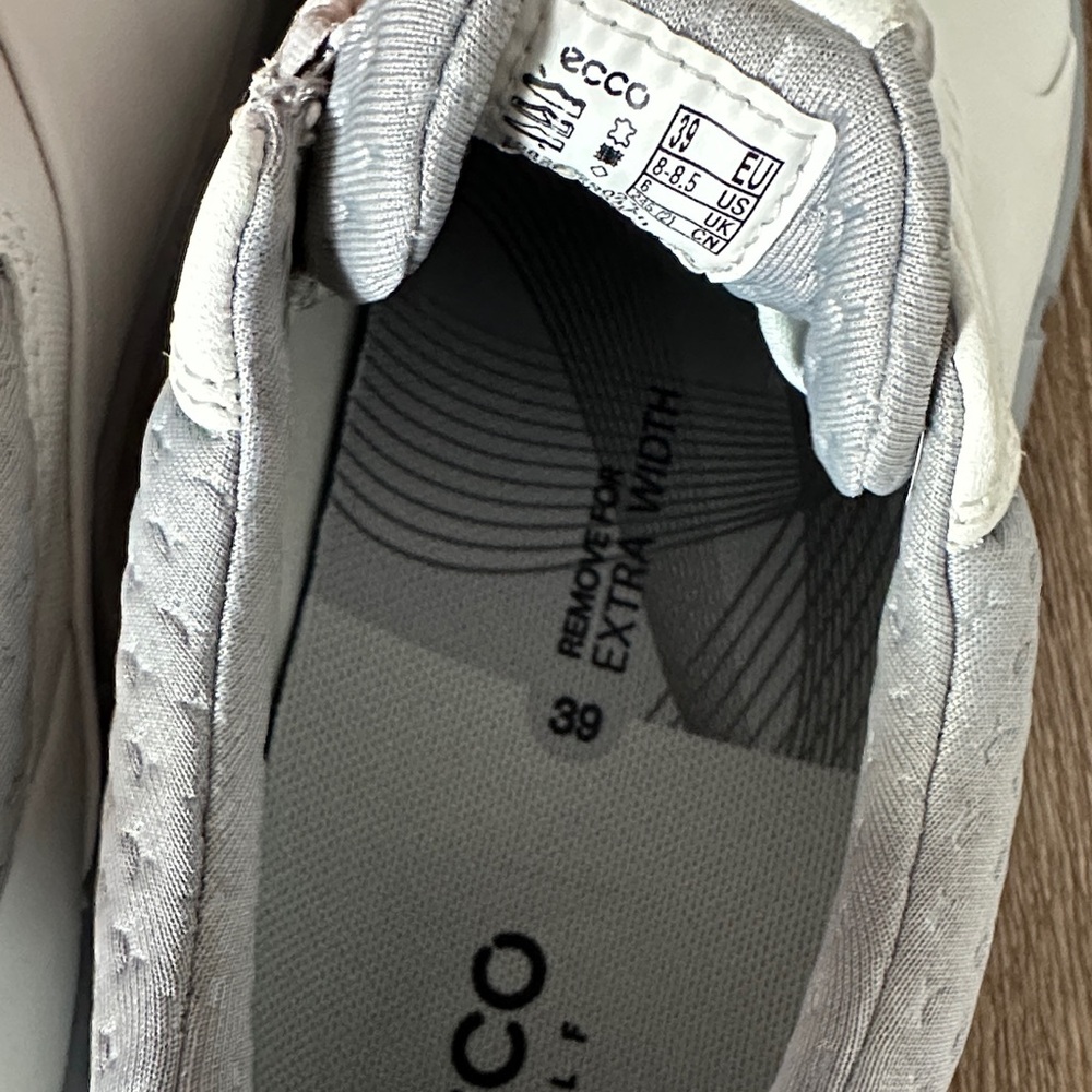 ECCO Women's BIOM H4 Spikeless Golf Shoes White & Grey Size 8-8.5 Waterproof - Picture 7 of 9